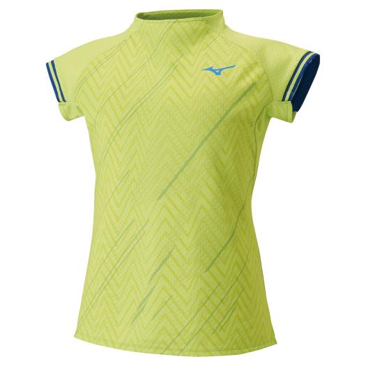 ミズノ 汗処理／通気 ドライエアロフローゲームシャツ(キープライト／ラケットスポーツ)［ウィメンズ］ ネオライム Mizuno 72MA220037