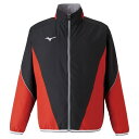 【送料無料】ミズノ トレーニングクロスジャケット(ユニセックス) ブラック×チャイニーズレッド Mizuno N2JC201096(4)