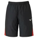 【送料290円】ミズノ トレーニングクロスハーフパンツ(ユニセックス) ブラック×チャイニーズレッド Mizuno N2JD201196(4)