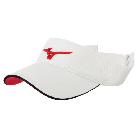 【送料無料】ミズノ RBロゴツアーバイザー（メンズ） ホワイト×レッド Mizuno E2MW2A2776