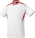 【送料290円】ゼット 野球 ベースボールTシャツ ベースボールシャツ ホワイト×レッド ZETT BOT741 1164(4)