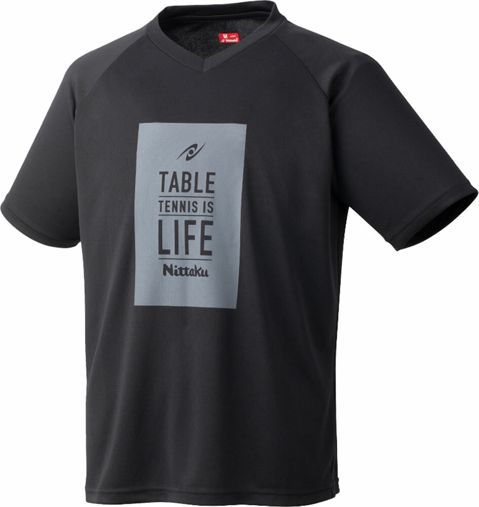 ニッタク（日卓） ユニセックス カジュアルTシャツ ブラック Nittaku NX2006 71