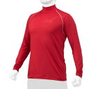 ミズノ 裏起毛アンダー(ハイネック/長袖/野球)(ユニセックス) レッド Mizuno 12JA2P1262(4)