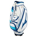 【送料無料】ミズノ Tour Staff Mid キャディバッグ ホワイト×ブルー Mizuno 5LJC222201