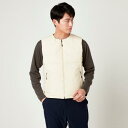 【送料290円】ミズノ 発熱素材 ブレスサーモライトウェイトノーカラーダウンベスト(メンズ) バーチホワイト Mizuno B2ME250304(4)