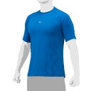 【送料290円】ミズノ ローネック/半袖(野球/抗菌防臭/防汚)(ユニセックス) ブルー Mizuno 12JAAP3027