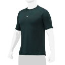 【送料290円】ミズノ ローネック/半袖(野球/抗菌防臭/防汚)(ユニセックス) D.グリーン Mizuno 12JAAP3034