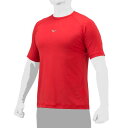 【送料290円】ミズノ ローネック/半袖(野球/抗菌防臭/防汚)(ユニセックス) レッド Mizuno 12JAAP3062