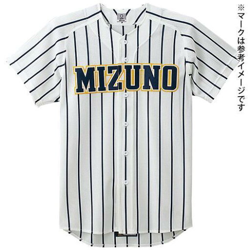 【送料290円】ミズノ シャツ/オープンタイプ(ユニセックス) ホワイト×ネイビーストライプ Mizuno 12JC2F5714 【送料290円】ミズノ シャツ/オープンタイプ(ユニセックス) ホワイト×ネイビーストライプ Mizuno 12JC2F5714