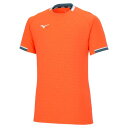【送料290円】ミズノ 遮熱素材 ソーラーカットゲームシャツ(ラケットスポーツ)(ユニセックス) ソレイユオレンジ Mizuno 62JAA03157