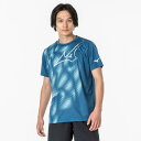 【送料290円】ミズノ RBプラクティスシャツ(ラケットスポーツ)（ユニセックス） ブルーネイビー×ブルーターコイズ Mizuno 62JAAZ1117