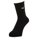 ミズノ ミドルソックス(ユニセックス) ブラック Mizuno 62JXA00409