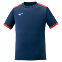ミズノ フィールドシャツ(ユニセックス) ドレスネイビー×チャイニーズレッド Mizuno P2MA102014