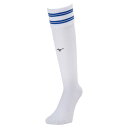 【送料無料】ミズノ ラインソックス(ユニセックス) ホワイト×サーフブルー Mizuno P2MXA05072
