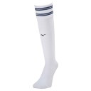 【送料無料】ミズノ ラインソックス(ユニセックス) ホワイト×ドレスネイビー Mizuno P2MXA05084