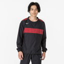【送料無料】ミズノ ピステシャツ(ユニセックス) ブラック×チャイニーズレッド Mizuno P2MEA30096
