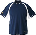 【送料290円】デサント ベースボールシャツ Dネイビー×Sホワイト DESCENTE JDB103B DNSW