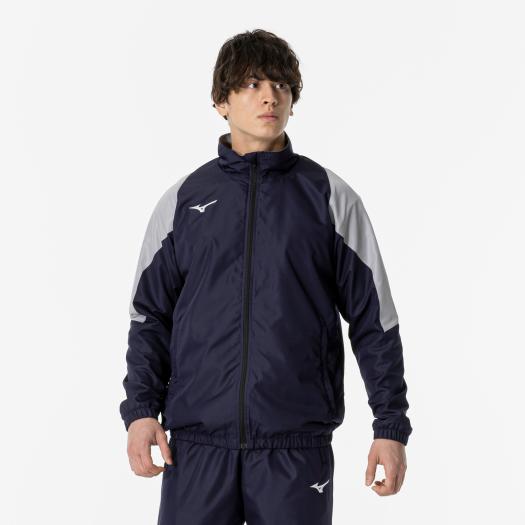 ミズノ 発熱素材 ブレスサーモウォーマージャケット(ユニセックス) ディープネイビー×アロイグレー Mizuno 32MEA65511