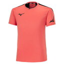 【送料無料】ミズノ プラクティスシャツ(ラケットスポーツ)(ユニセックス) スパイスコーラル×ブラック Mizuno 72MAA30064