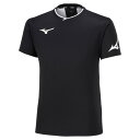 ミズノ プラクティスシャツ(ラケットスポーツ)(ユニセックス) ブラック×ホワイト Mizuno 72MAA300 90