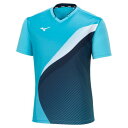 ミズノ ゲームシャツ(ラケットスポーツ)(ユニセックス) ブルーアトール×ネイビー Mizuno 72MAA50124