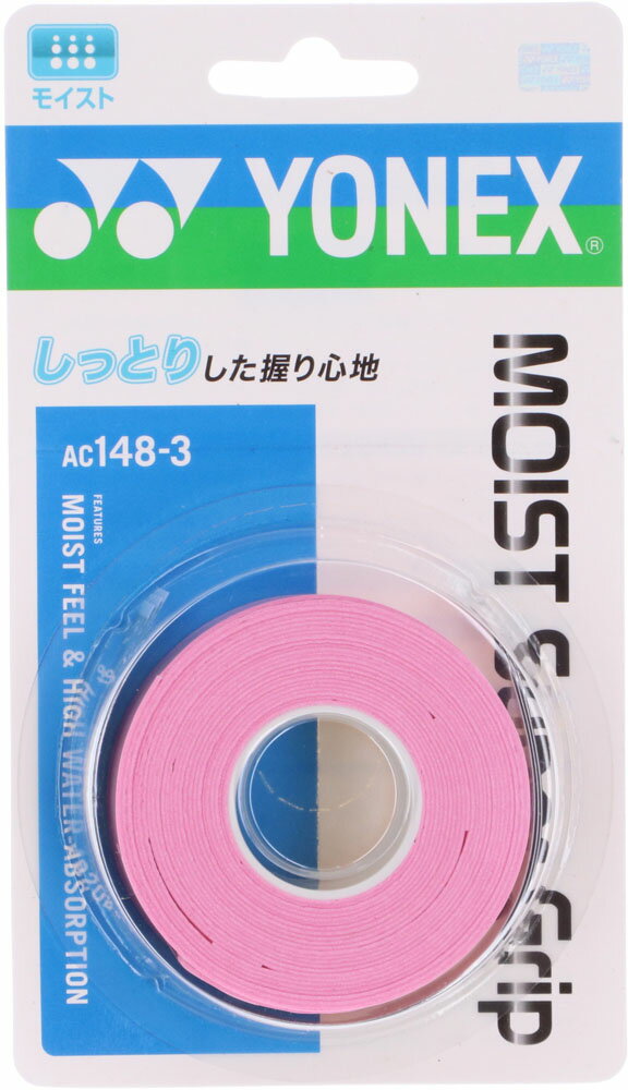 ヨネックス モイストスーパーグリップ 3本入り パウダーピンク Yonex AC1483 421