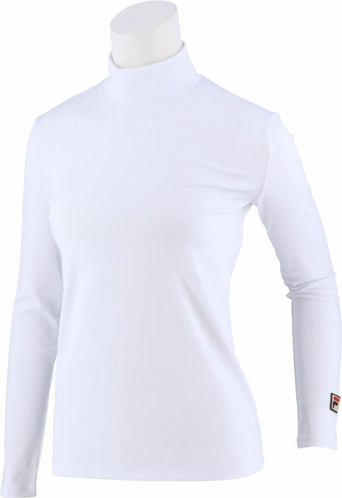【送料無料】フィラ ウィメンズ ハイネックロングスリーブシャツ ホワイト FILA VL8025 01