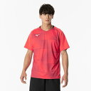 ミズノ ゲームシャツ(ラケットスポーツ)(ユニセックス) ラディアントレッド Mizuno 62JAB00363