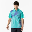 【送料290円】ミズノ ゲームシャツ(ラケットスポーツ)(ユニセックス) ターコイズ Mizuno 62JAB02313