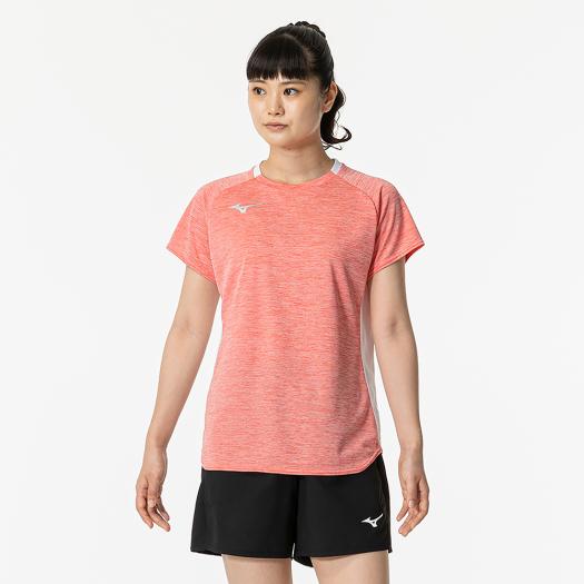 【送料無料】ミズノ ゲームシャツ(ラケットスポーツ)［ウィメンズ］ デュバリーレッド Mizuno 62JAB20764