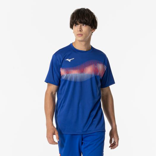 ミズノ ゲームシャツ(卓球)（ユニセックス） サーフブルー Mizuno 82JAB11125