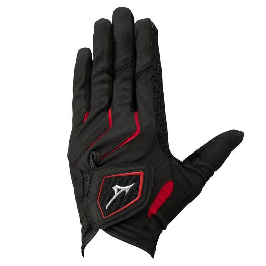 【送料無料】ミズノ 手袋／ダブルグリップ 指先ショート／左手(ゴルフ)（メンズ） ブラック×レッド Mizuno 5MJMS40109