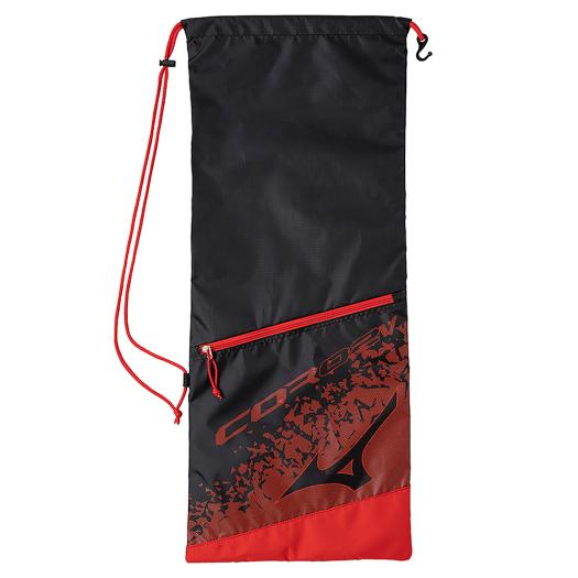 ミズノ ラケットバッグ(2本入れ)COR02v ブラック×レッド Mizuno 63JDB00496