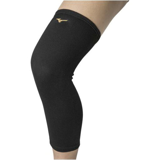 ミズノ 膝サポーター(ロング/パッド無/1個入り)(バレーボール)(ユニセックス) ブラック×ゴールド Mizuno V2MYA01095 ミズノ 膝サポーター(ロング/パッド無/1個入り)(バレーボール)(ユニセックス) ブラック×ゴールド Mizuno V2MYA01095