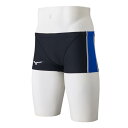 【送料無料】ミズノ 競泳練習用ショートスパッツ(メンズ) ブラック×ブルー Mizuno N2MBB06092
