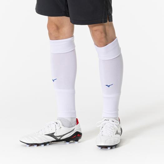 【送料290円】ミズノ カーフソックス（ユニセックス） ホワイト×サーフブルー Mizuno P2MXB07072