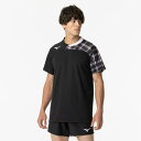 【送料290円】ミズノ ゲームシャツ(半袖)(バレーボール)(ユニセックス) ブラック×ホワイト Mizuno V2MAB11190