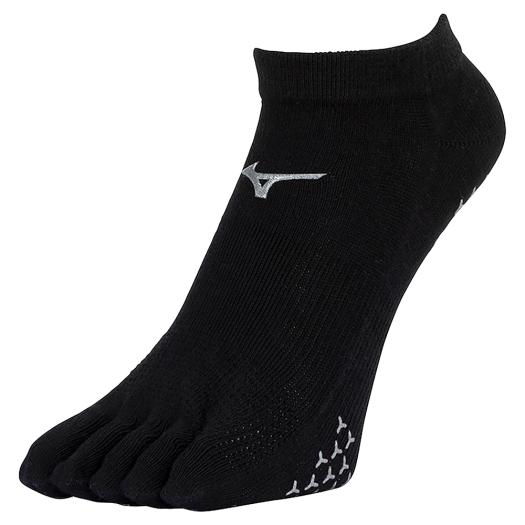 【送料290円】ミズノ レーシングソックス(5本指アンクル／滑り止め付)（ユニセックス） ブラック Mizuno U2MXB01309