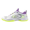 【送料無料】ミズノ ウエーブクローNEO3 FIT(バドミントン)(ユニセックス) ホワイト×ブラック×ライム Mizuno 71GA247212