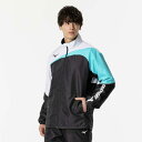 【送料無料】ミズノ アクティブウォーマージャケット(ユニセックス) ブラック×ブルーアトール Mizuno 62JEB50292