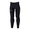 【送料290円】ミズノ MCライン ロングタイツ(陸上競技)(ユニセックス) ブラック×イエロー Mizuno U2MBB55294