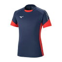 【送料無料】ミズノ フィールドシャツ ドレスネイビー×チャイニーズレッド Mizuno P2MAC02114