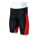 【送料無料】ミズノ 競泳用GX・SONIC LITE ハーフスパッツ ブラック×レッド Mizuno N2MBC01196