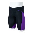【送料無料】ミズノ 競泳用GX・SONIC LITE ハーフスパッツ ブラック×バイオレット Mizuno N2MBC01197