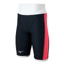 ミズノ 競泳練習用ハーフスパッツ ブラック×ピンク Mizuno N2MBC06396