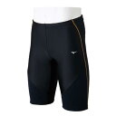 【送料290円】ミズノ アクアフィットネス用EZ SWIM ハーフスパッツ ブラック×ゴールド Mizuno N2JBC12195(4)