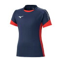 【送料無料】ミズノ フィールドシャツ ドレスネイビー×チャイニーズレッド Mizuno P2MAC12114