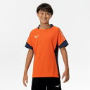 【送料無料】ミズノ フィールドシャツ フレイムオレンジ×ドレスネイビー Mizuno P2MAC12154