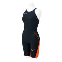 【送料290円】ミズノ 競泳用GX・SONIC LITE ハーフスーツ ブラック×オレンジ Mizuno N2MGC41195(4)