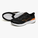 【送料無料】ミズノ エナジーランナーズ WIDE ブラック×オレンジ Mizuno K1GA241212(4)